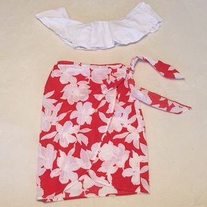 Floral wrap skirt